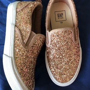 Gap gold glitter slip on sneakers